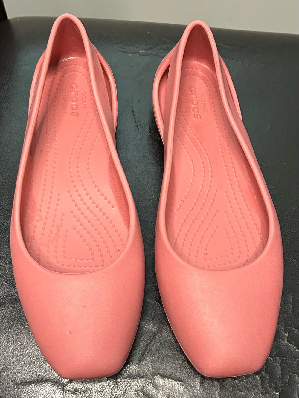 CROCS Women's Coral Pink Slip-On Ballet Flats